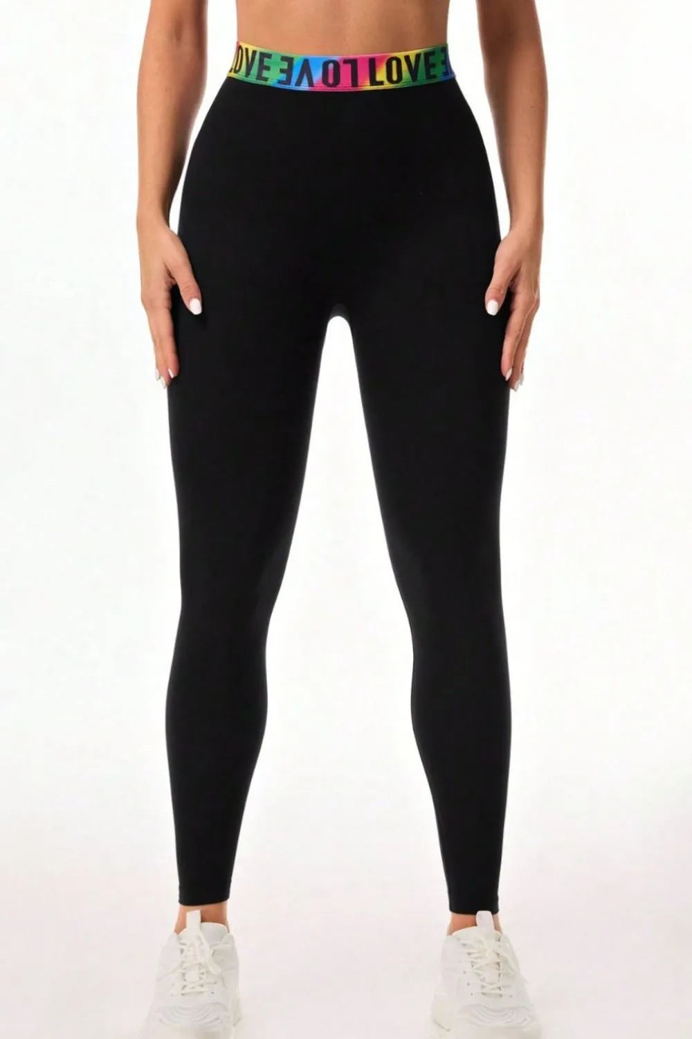 Women's Letter Printed High Waist Fitness Leggings