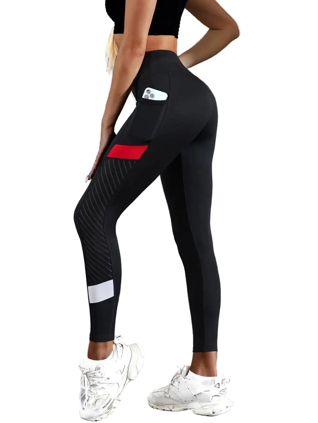 Women's Color Block Mesh High Waist Yoga Leggings - Stride Leggings