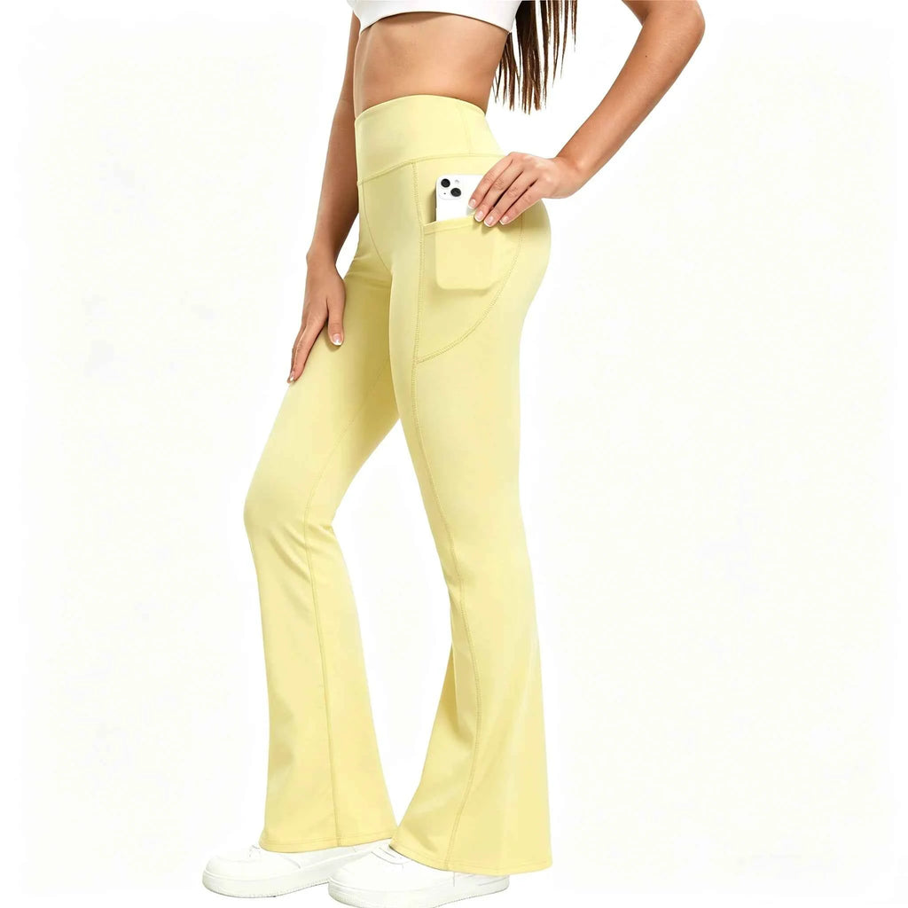 Women's Flared Fitness Leggings with Side Pockets