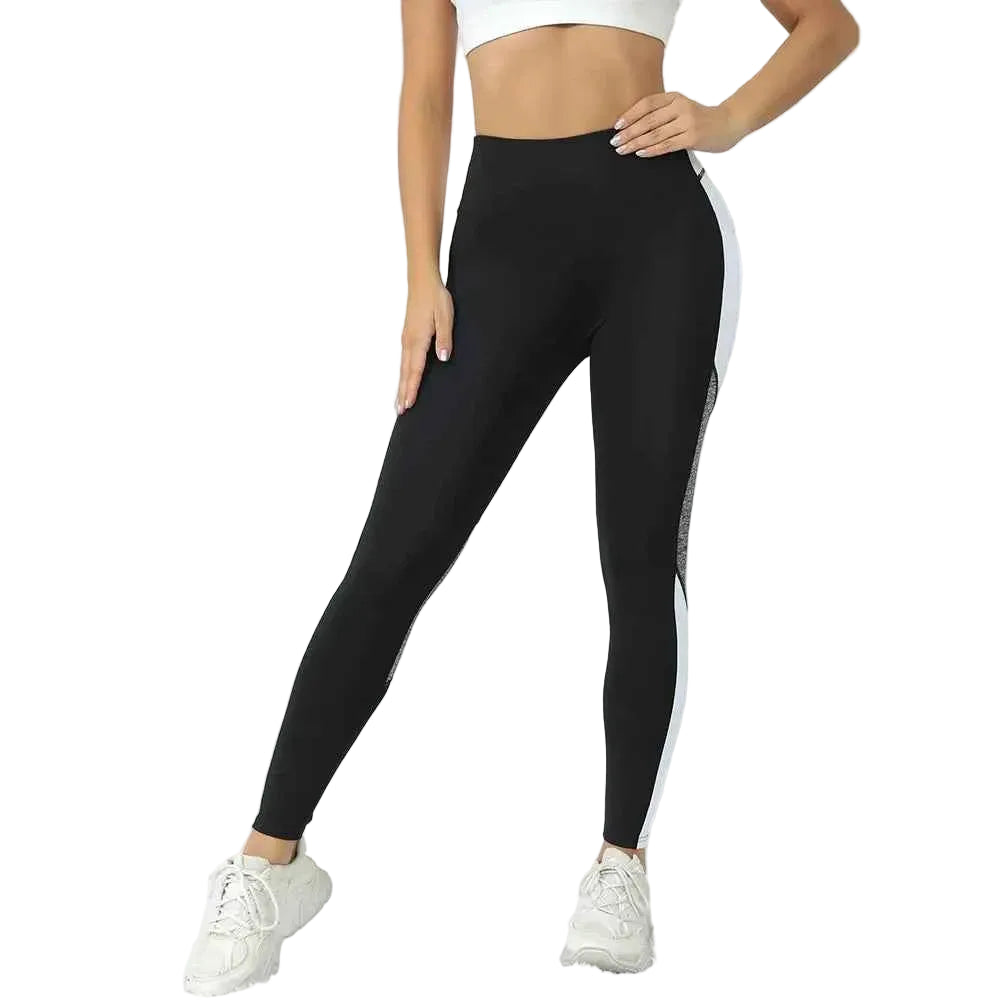 Women's Color Block High Waist Yoga Leggings