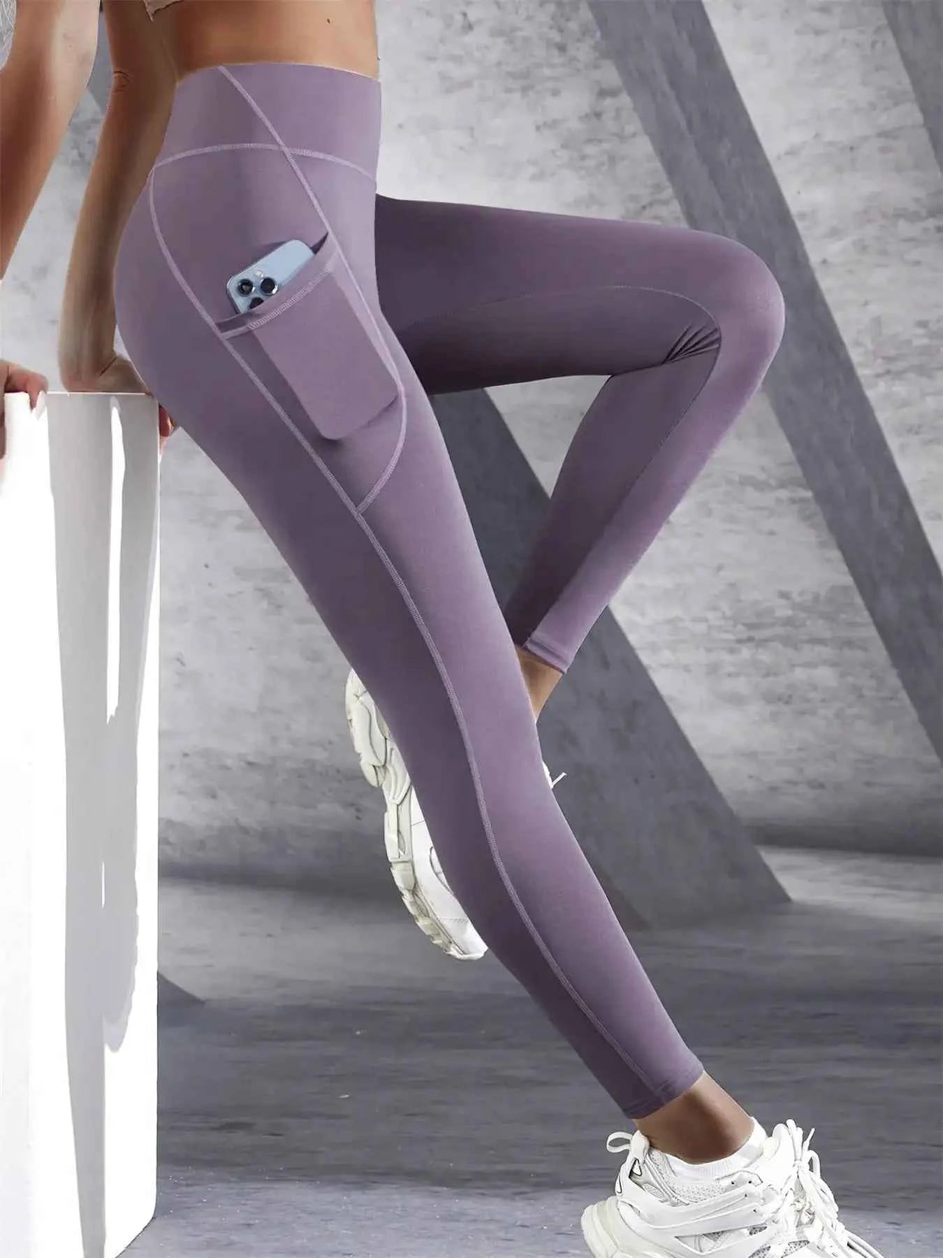 Women's High Waist Yoga Fitness Leggings with Pockets