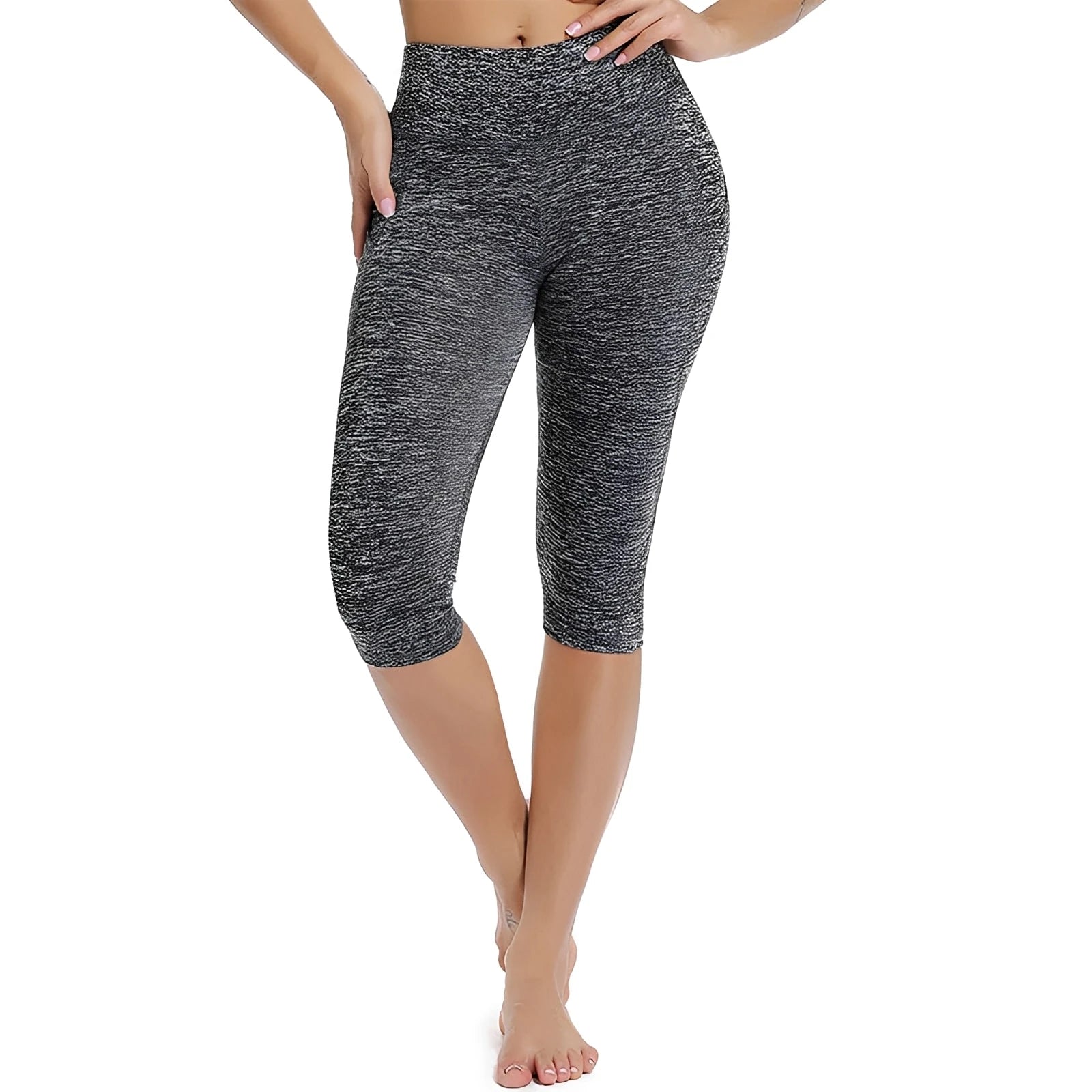 Women's Floral Yoga Pocket Capris Leggings