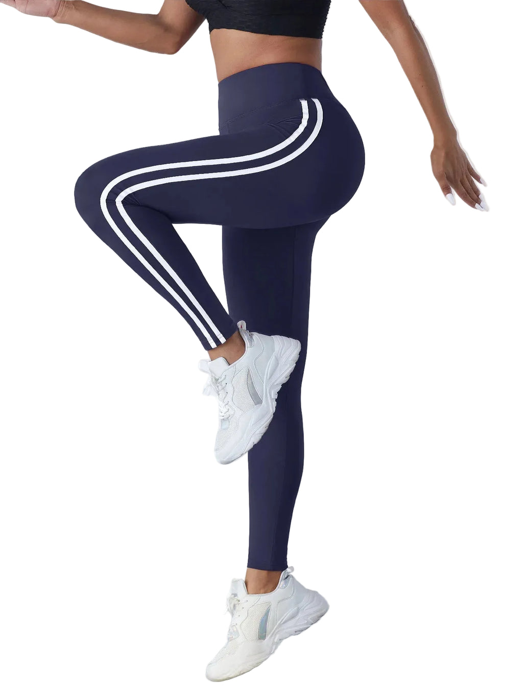 Women's Striped Slim High Waist Yoga Leggings - Stride Leggings