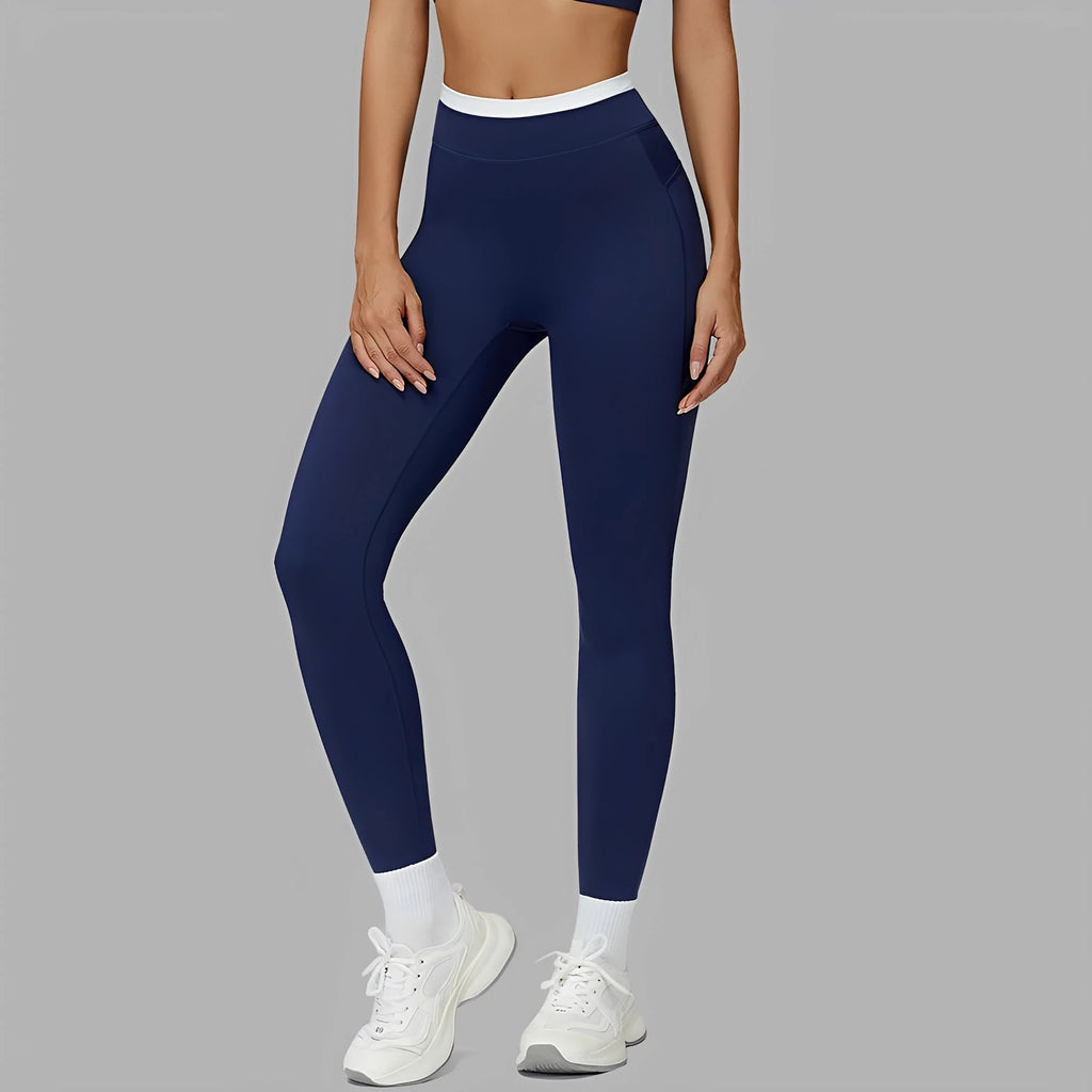 Women's White Top High Waist Fitness Leggings