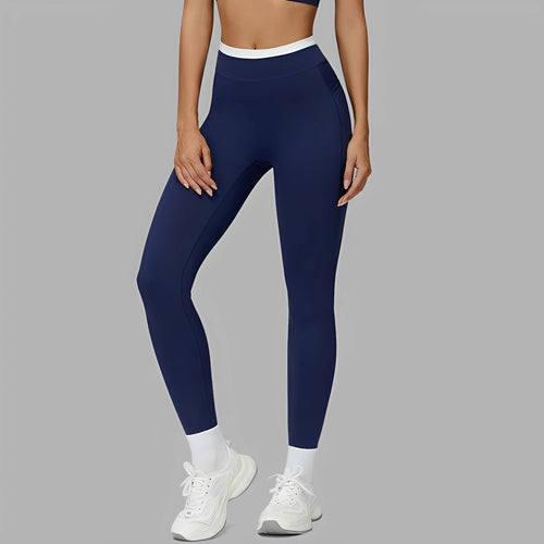 Women's White Top High Waist Fitness Leggings - Stride Leggings
