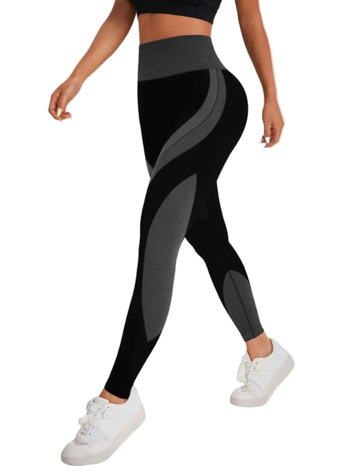 Women's Seamless High Waist Patchwork Yoga Leggings