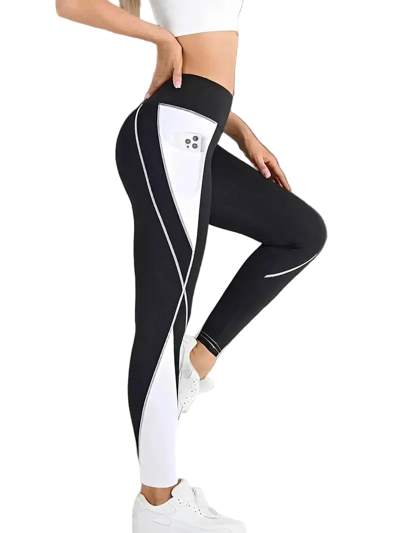 Women's Patchwork Side Pocket Yoga Leggings