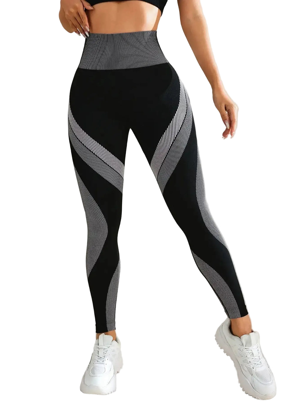 Women's Seamless High Waist Patchwork Yoga Leggings - Stride Leggings