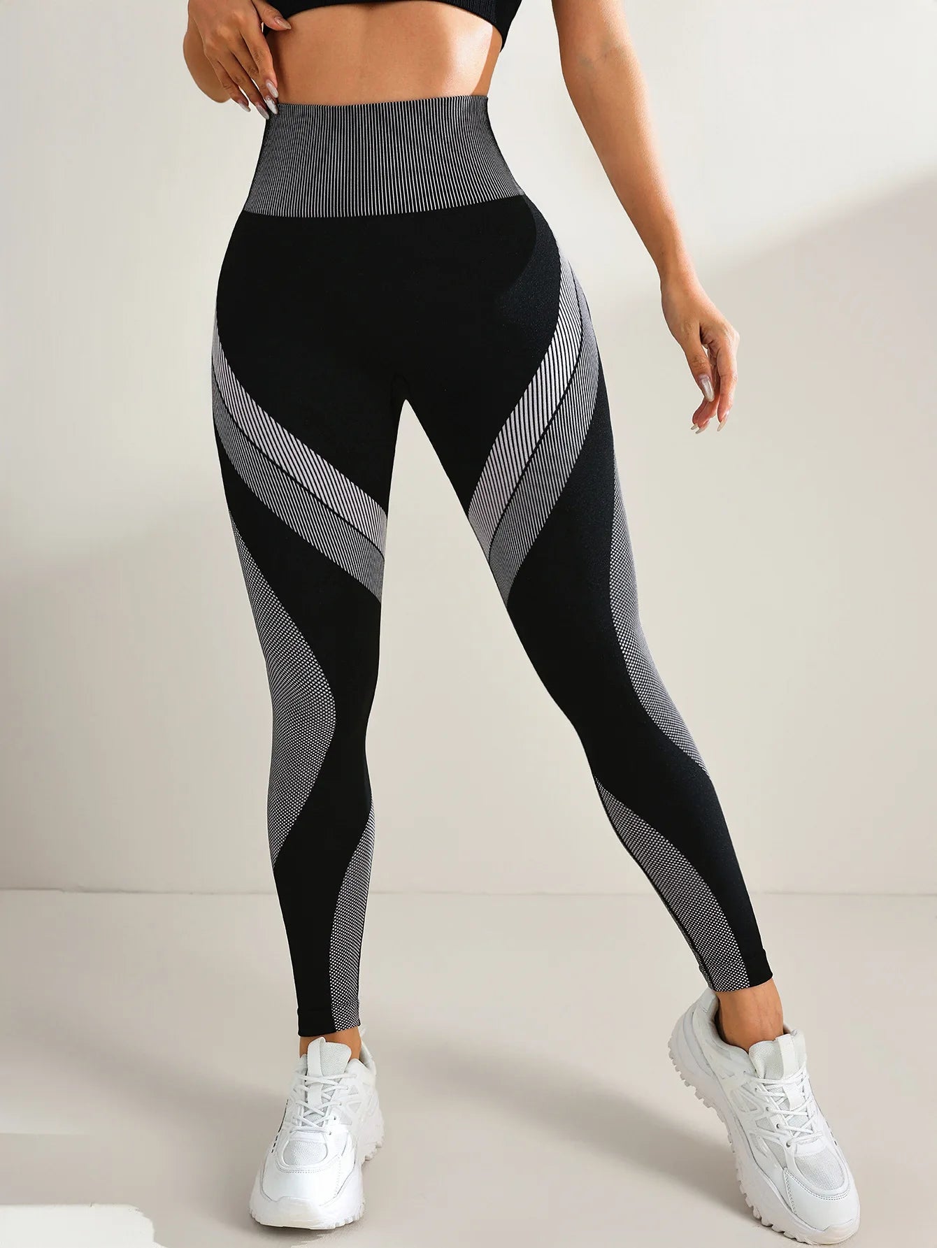 Women's Seamless High Waist Patchwork Yoga Leggings