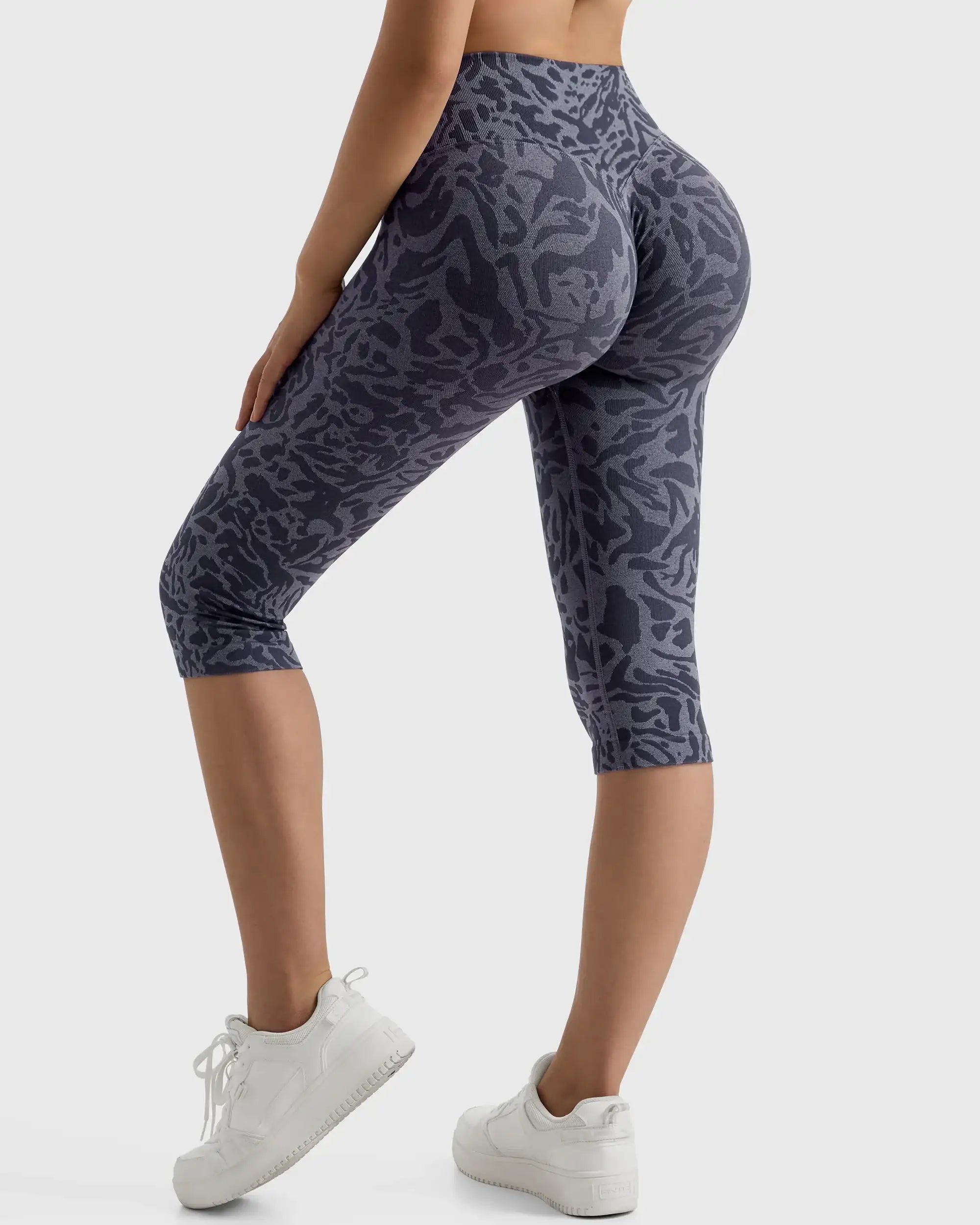 Women's High Waist Mosaic Capris Leggings