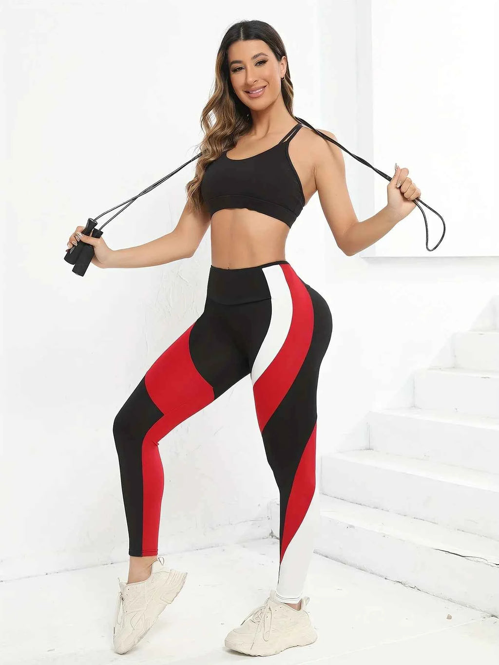 Women's Color Block High Waist Women's Fitness Leggings