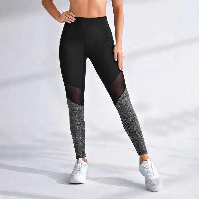 Women's Seamless Mesh Spliced Yoga Leggings