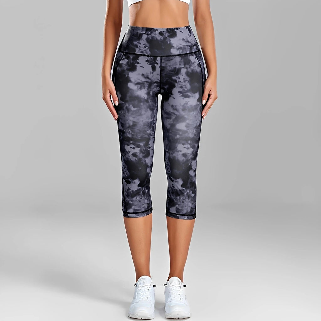 Women's Leopard Print Side Pocket Capri Leggings