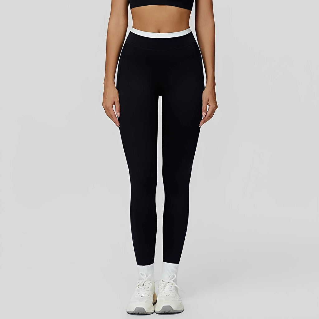 Women's White Top High Waist Fitness Leggings