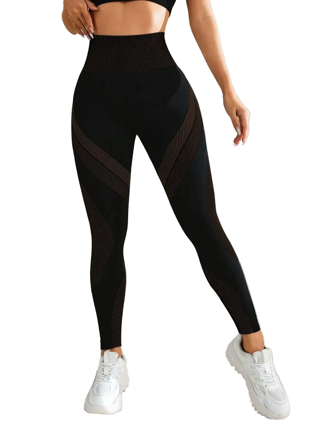 Women's Seamless High Waist Patchwork Yoga Leggings - Stride Leggings