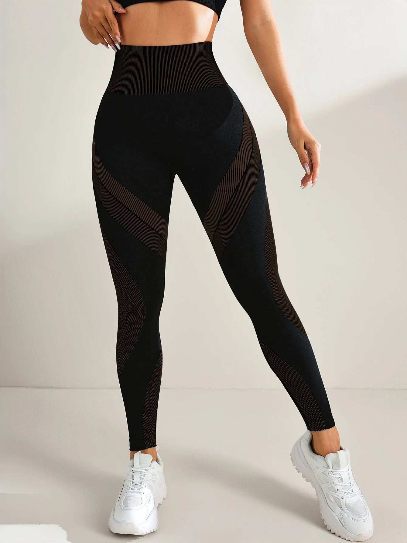Women's Seamless High Waist Patchwork Yoga Leggings