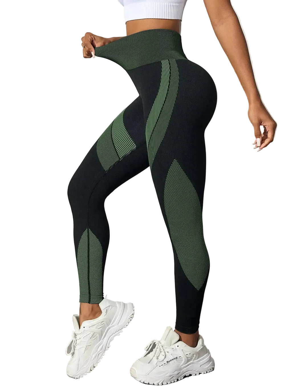 Women's Seamless High Waist Patchwork Yoga Leggings - Stride Leggings