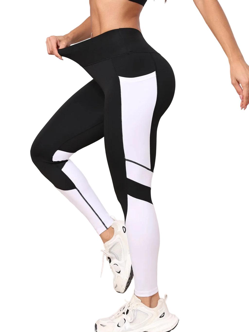 Women's Color Block High Waist Fitness Leggings
