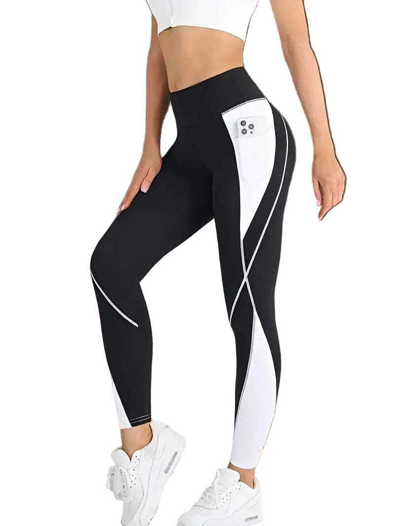 Women's Patchwork Side Pocket Yoga Leggings