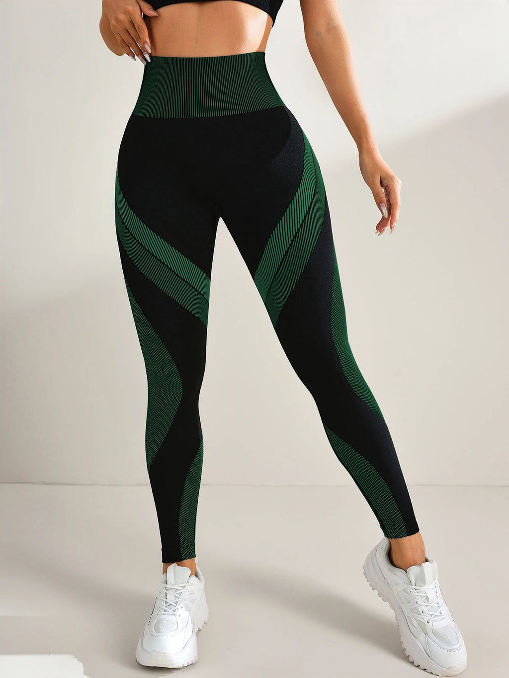 Women's Seamless High Waist Patchwork Yoga Leggings