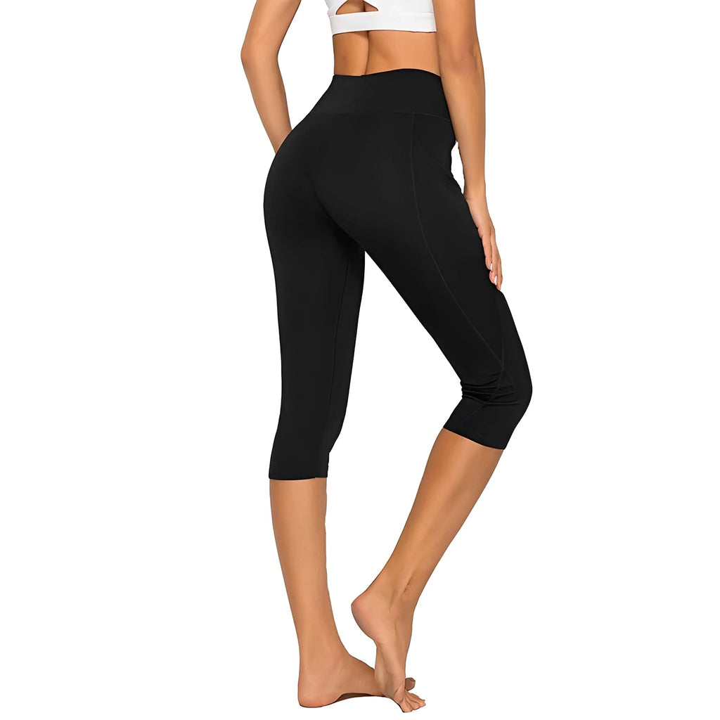 Women's Floral Yoga Pocket Capri Leggings