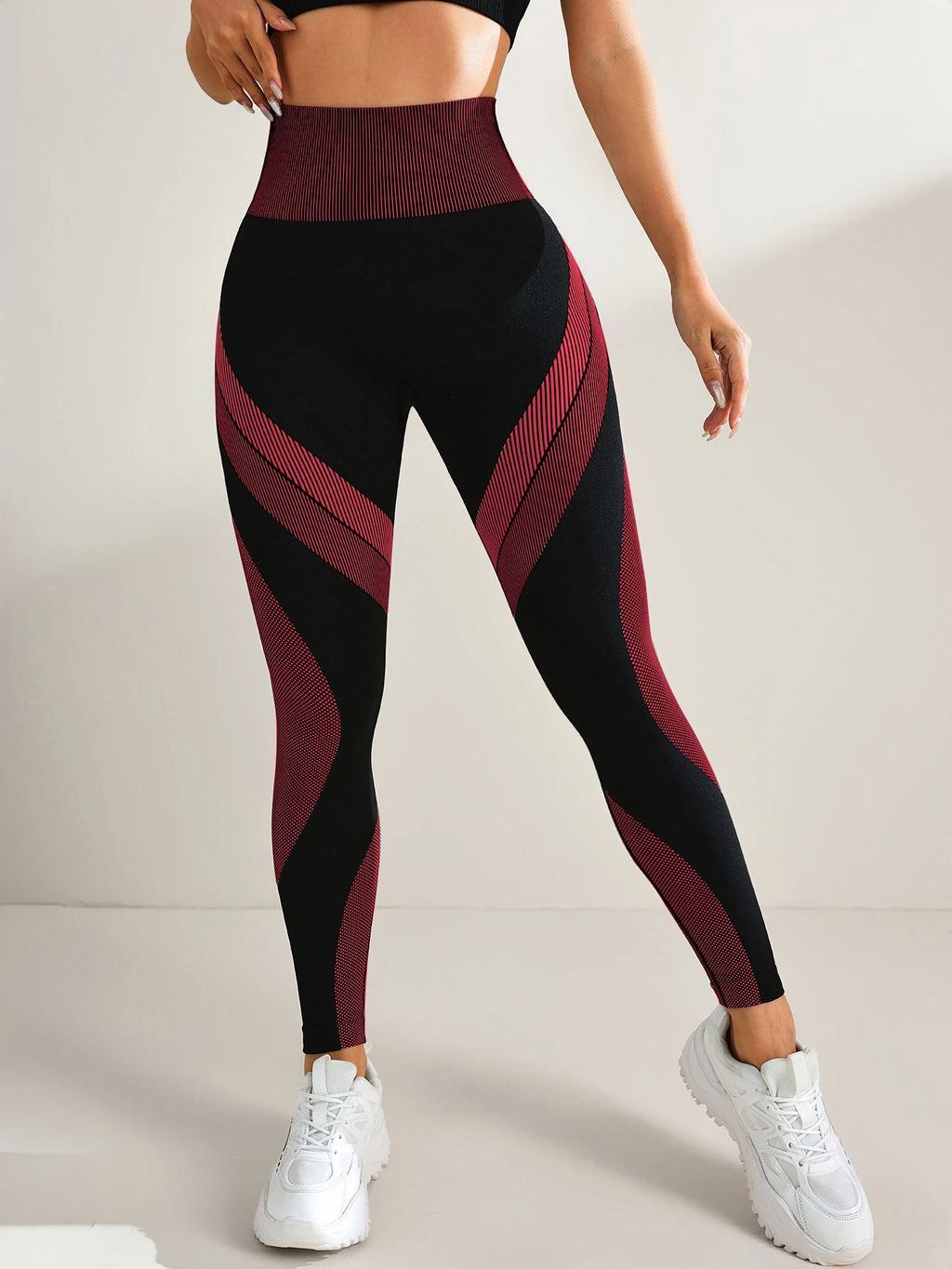 Women's Seamless High Waist Patchwork Yoga Leggings