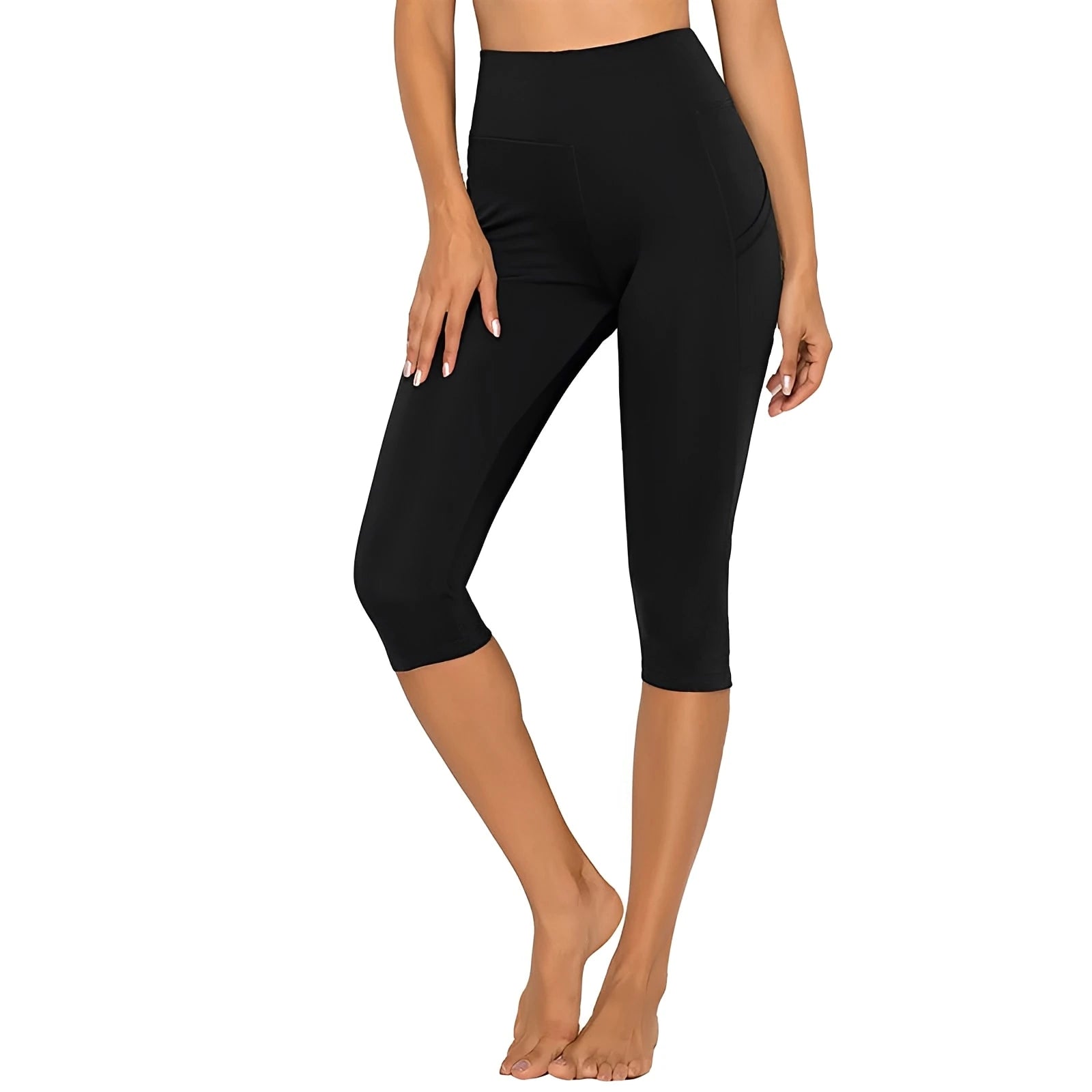 Women's Floral Yoga Pocket Capris Leggings
