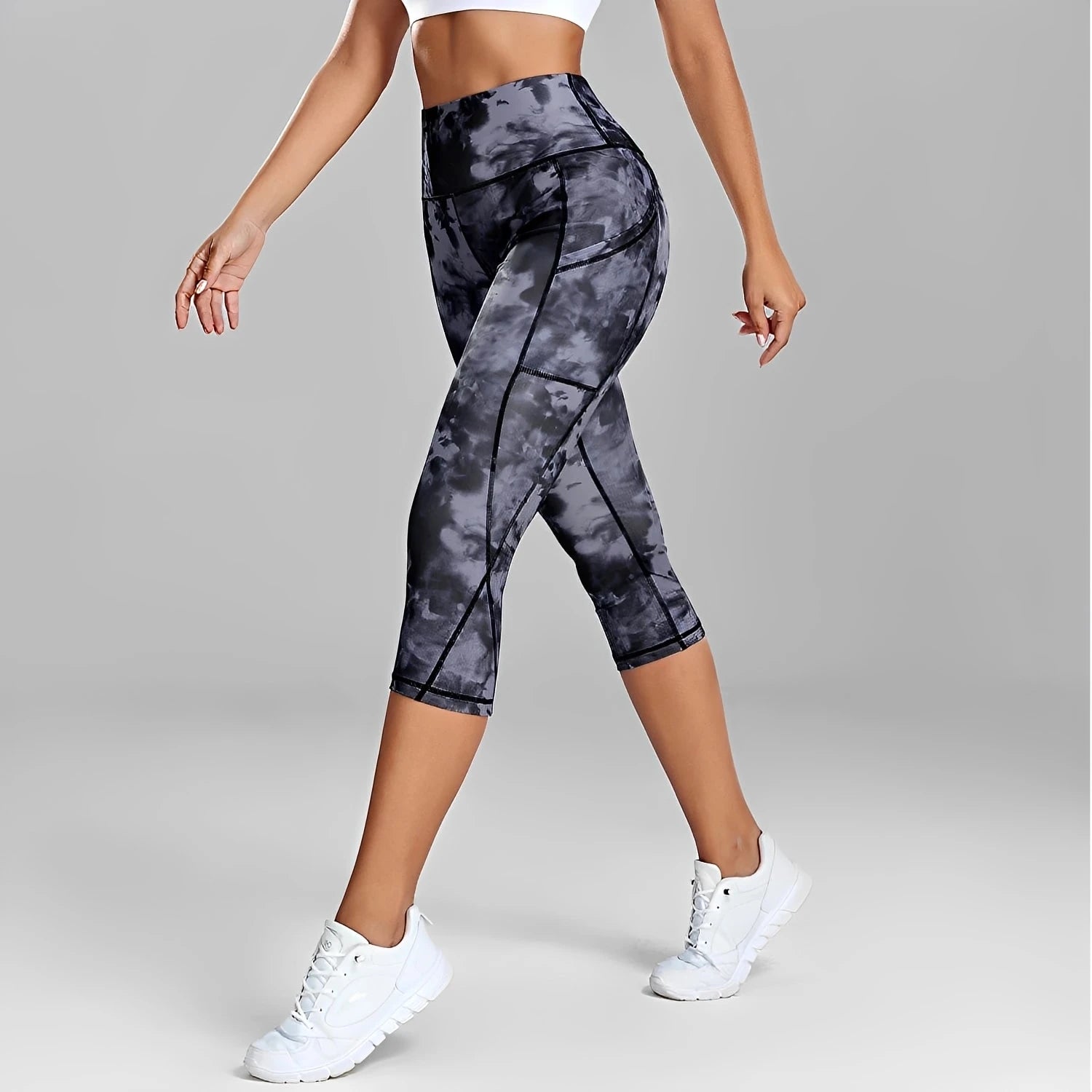 Women's Leopard Print Side Pocket Capris Leggings