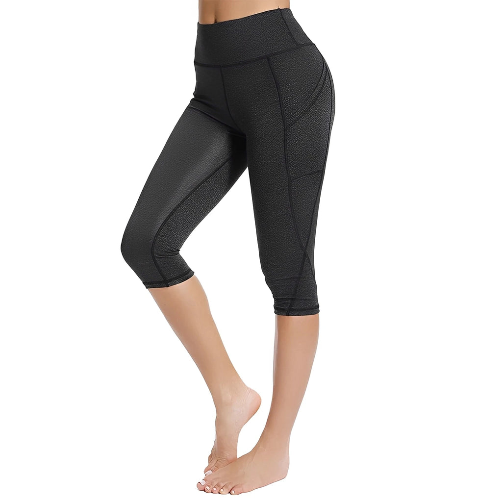 Women's Floral Yoga Pocket Capri Leggings