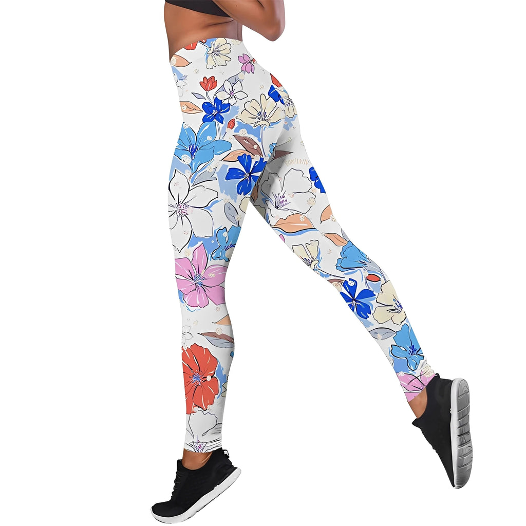Women's High Waist Floral Yoga Leggings