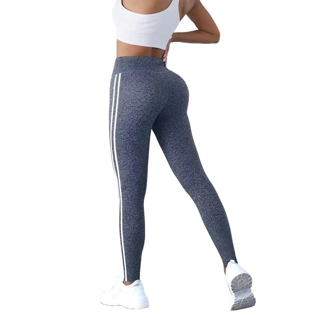 Women's Striped Slim High Waist Yoga Leggings - Stride Leggings