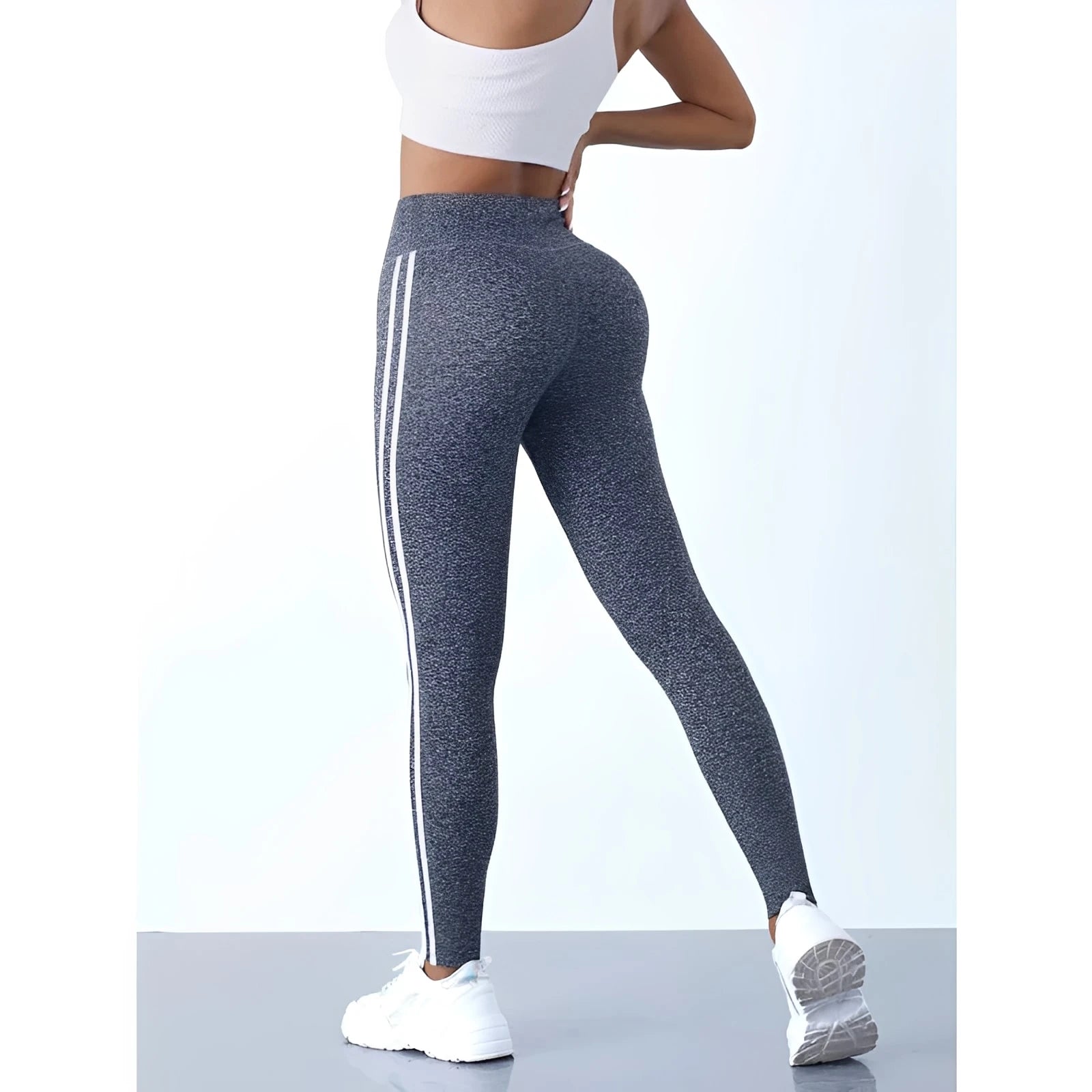 Women's Striped Slim High Waist Yoga Leggings