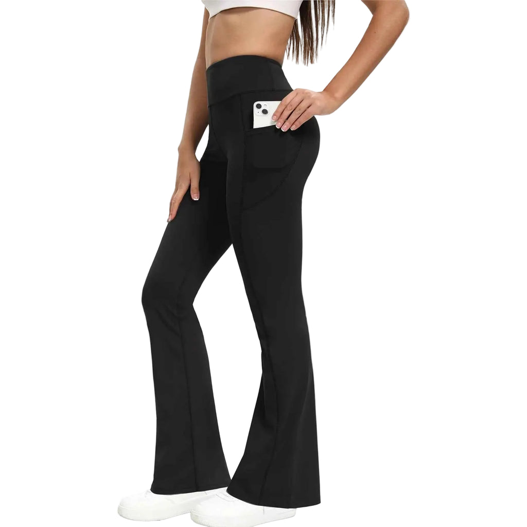 Women's Flared Fitness Leggings with Side Pockets