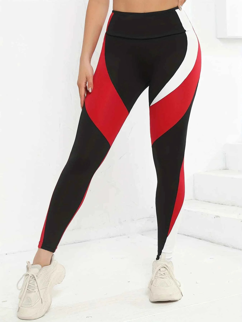 Women's Color Block High Waist Women's Fitness Leggings