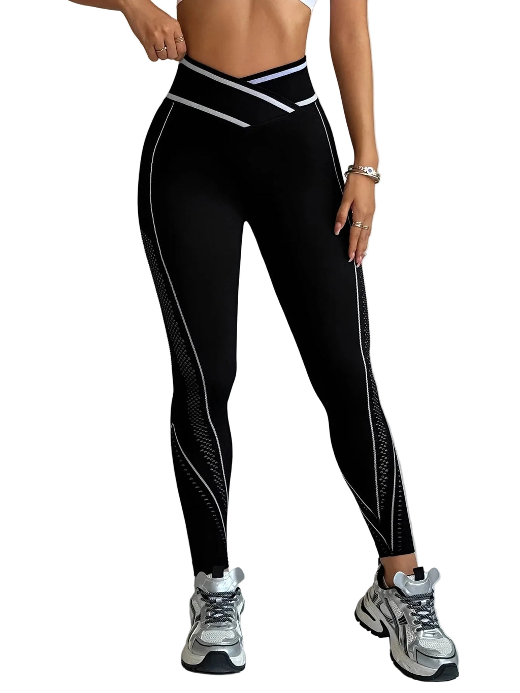 Women's Seamless High Waist Side Mesh Yoga Leggings