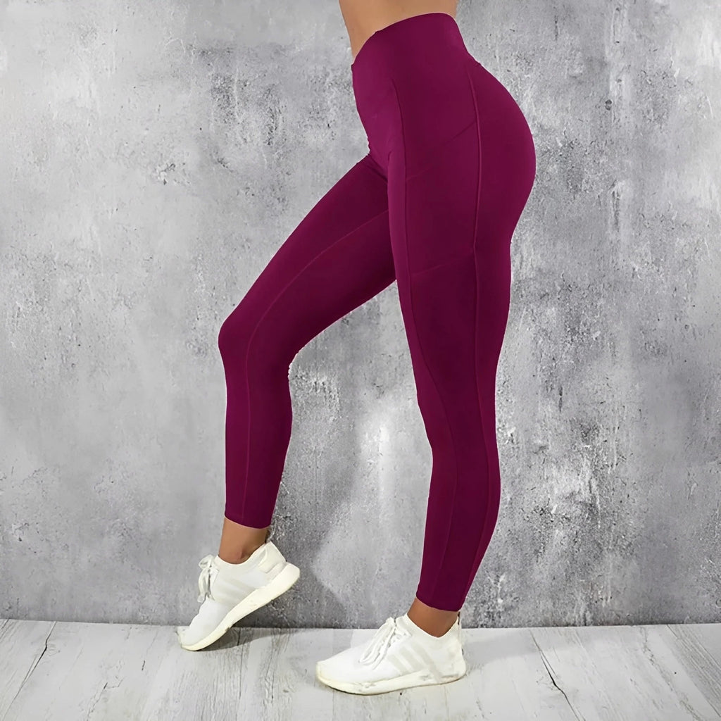 Women's High Waist Fitness Leggings with Side Pockets