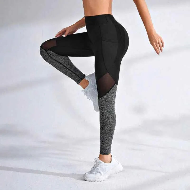 Women's Seamless Mesh Spliced Yoga Leggings