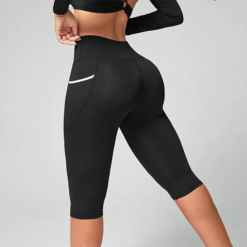 Women's High Waist Yoga Capri Leggings with Pockets