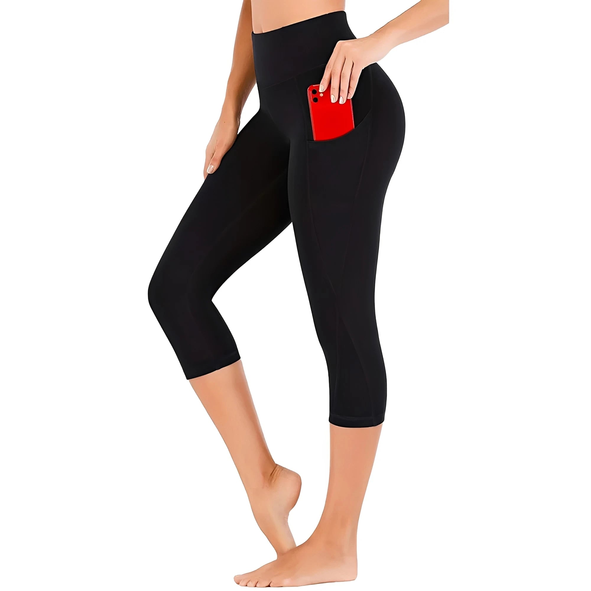 Women's High Waist Capris Side Pocket Yoga Leggings