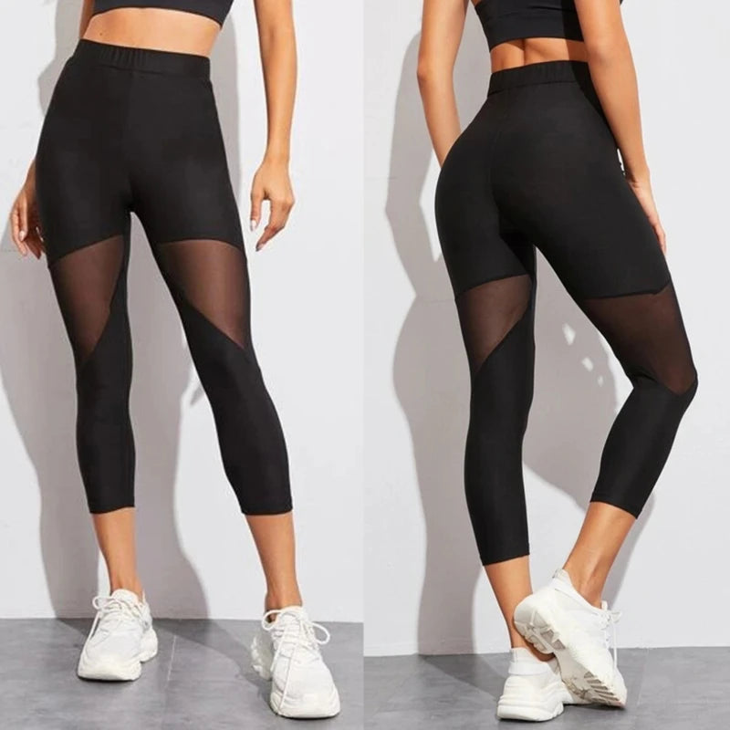 Women's Patchwork Mesh Fitness Leggings