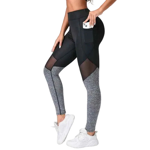 Women's Seamless Mesh Spliced Yoga Leggings