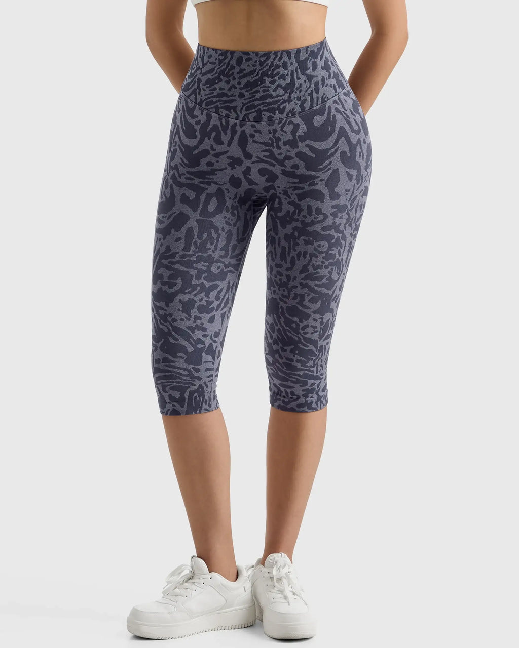 Women's High Waist Mosaic Capris Leggings