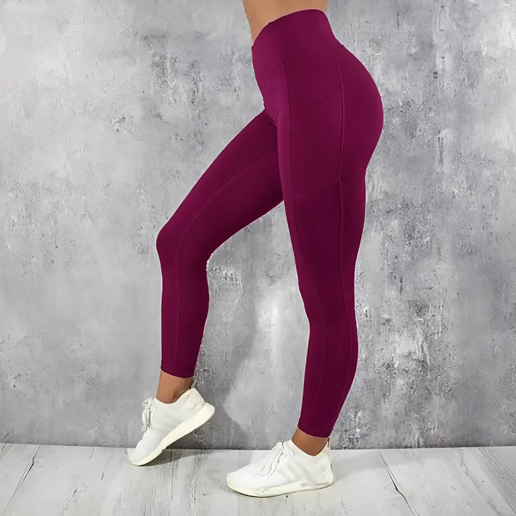 Women's High Waist Fitness Leggings with Side Pockets