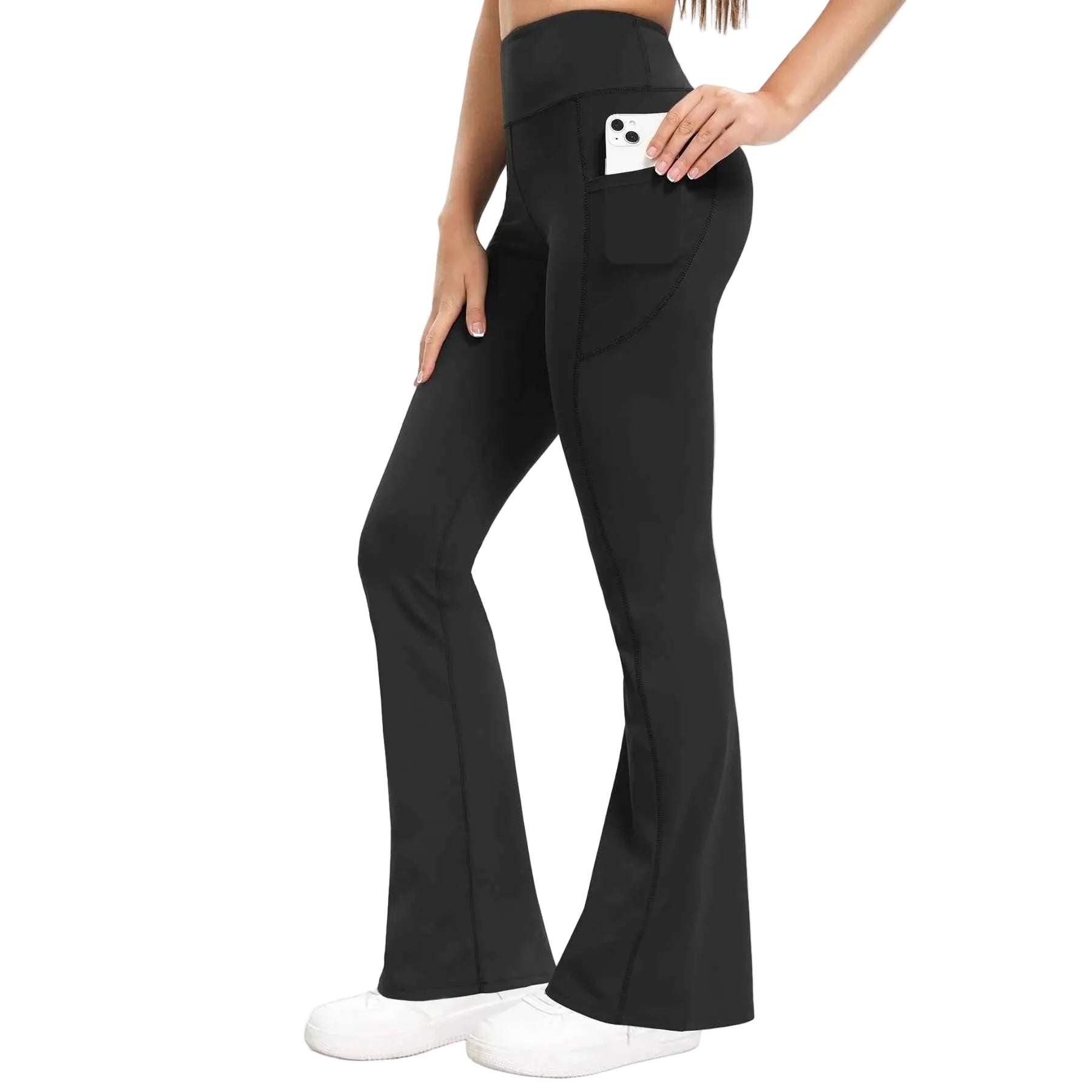 Women's Flared Fitness Leggings with Side Pockets