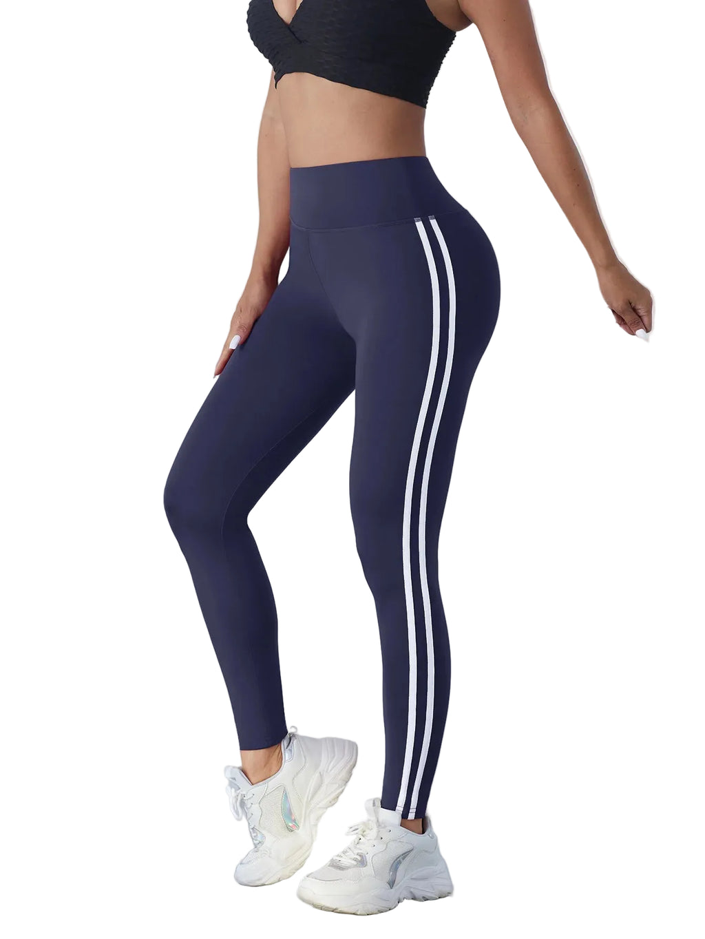 Women's Striped Slim High Waist Yoga Leggings - Stride Leggings