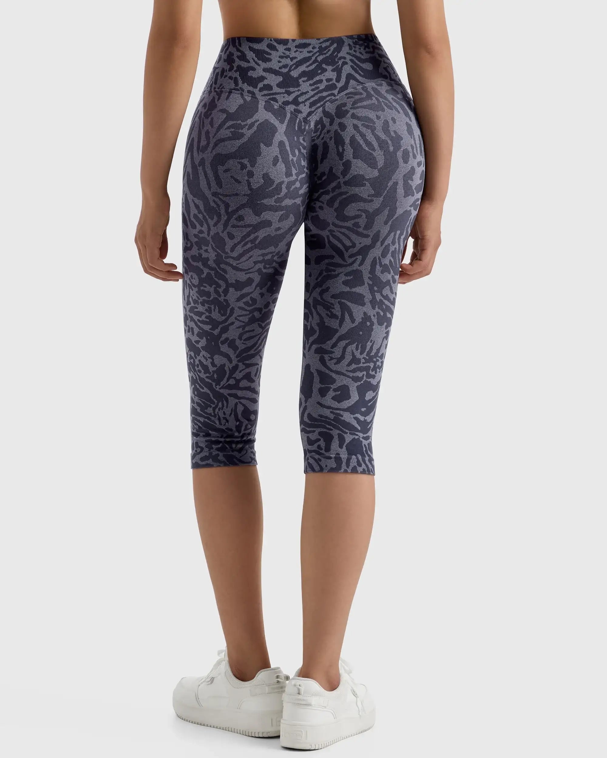 Women's High Waist Mosaic Capris Leggings