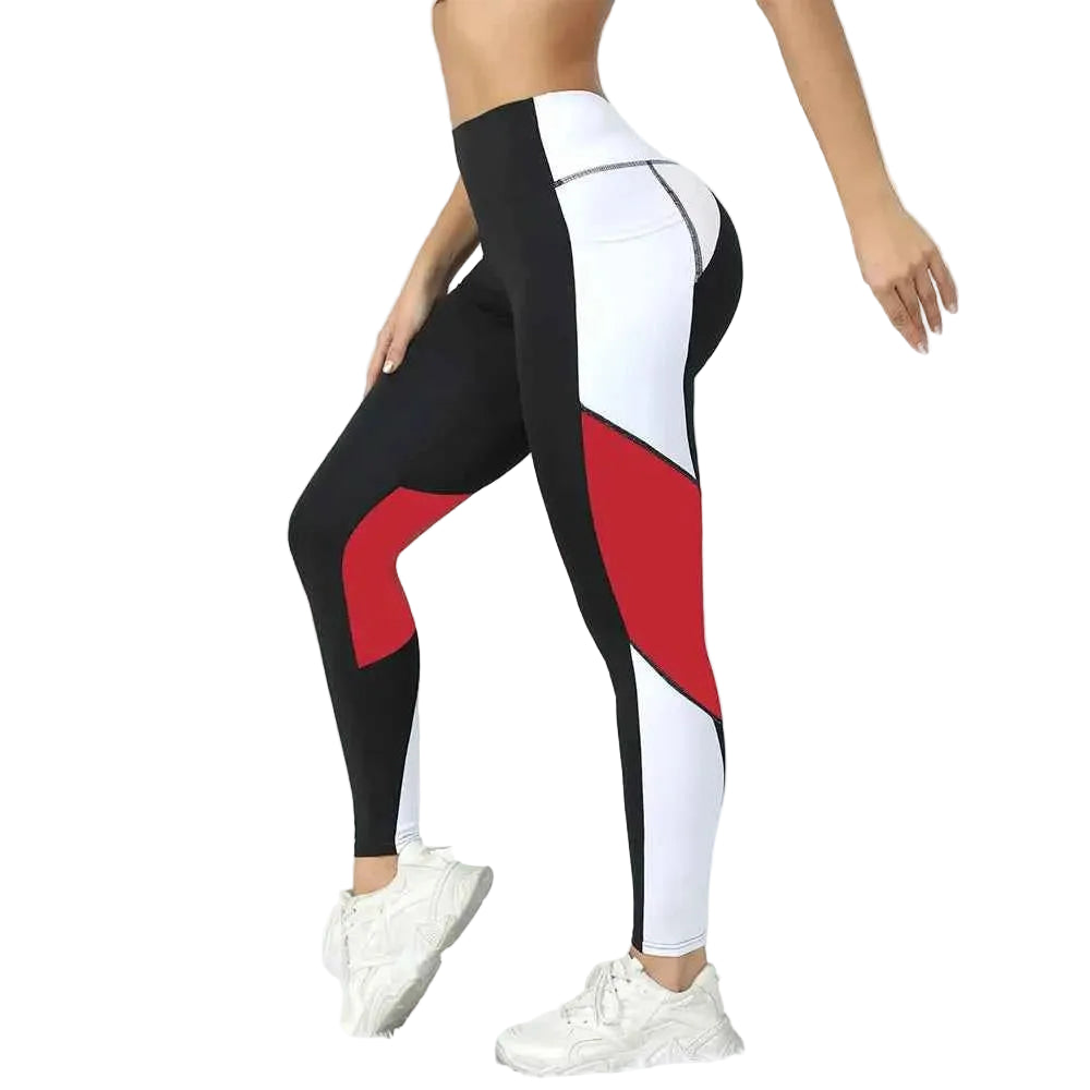 Women's Color Block High Waist Yoga Leggings