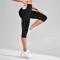 Women's Mesh High Waist Yoga Capri Leggings