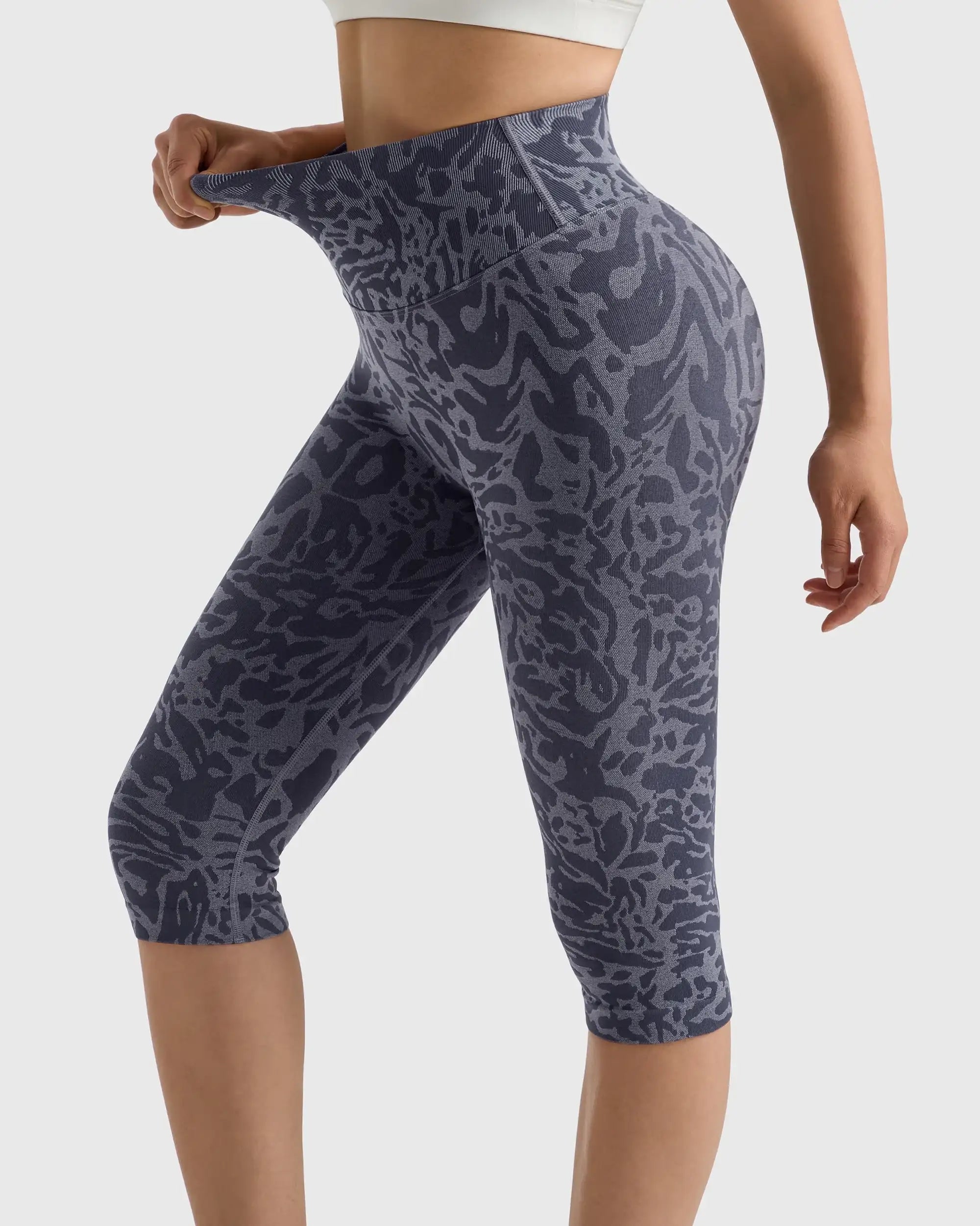Women's High Waist Mosaic Capris Leggings