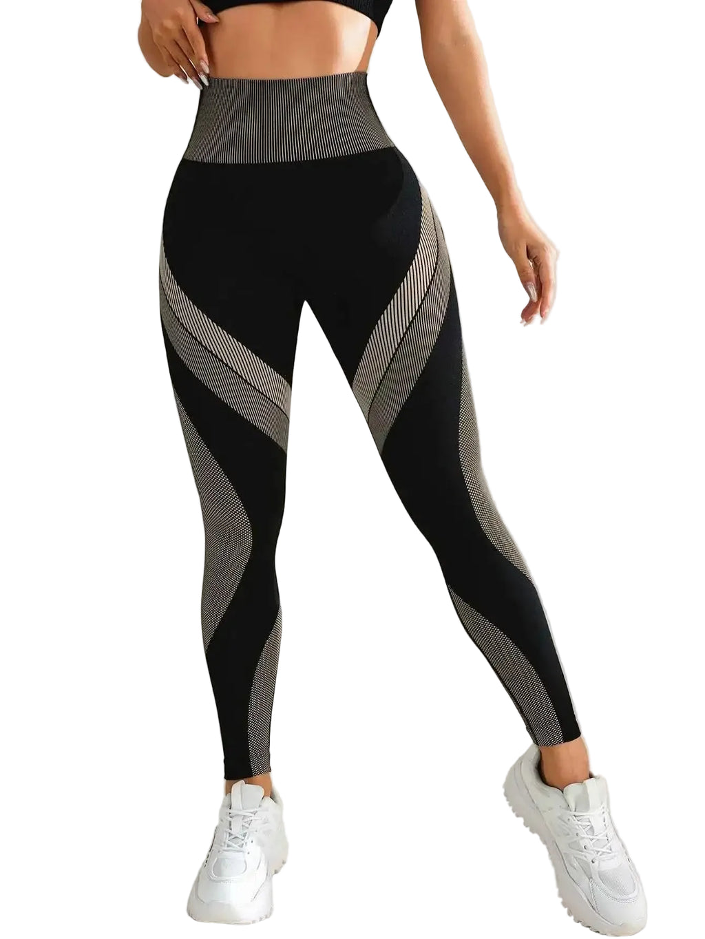 Women's Seamless High Waist Patchwork Yoga Leggings
